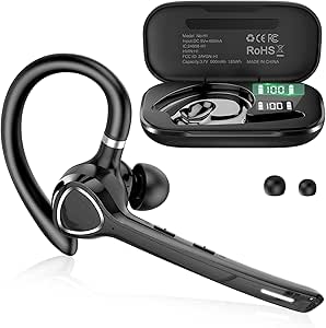 Bluetooth Headset with APTX HD Audio, Wireless Hands-Free Earpiece with CVC 8.0/ENC Dual...