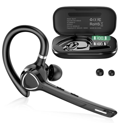 Bluetooth Headset with APTX HD Audio, Wireless Hands-Free Earpiece with CVC 8.0/ENC Dual... image