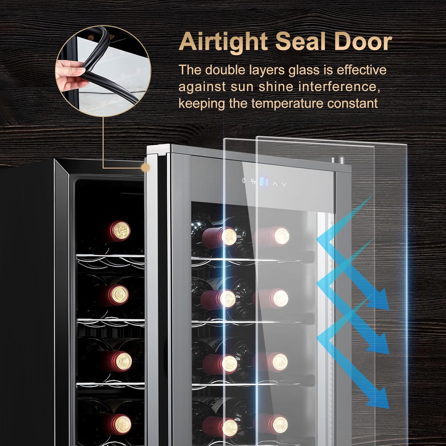 BODEGACOOLER 24 Bottle Mini Fridge for Bedroom, Compressor Wine Cooler Refrigerator for Home... image