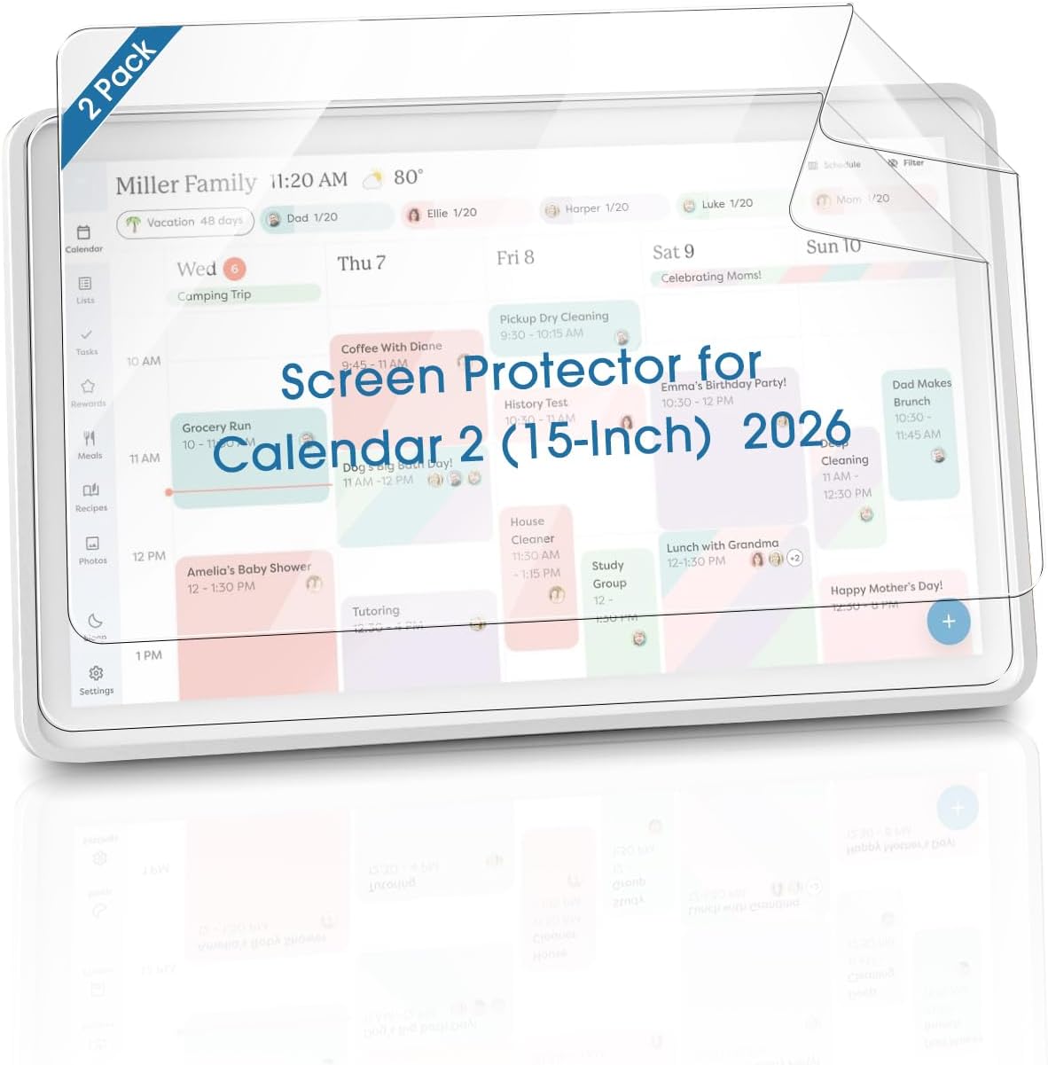 BoomBa 2 Pack Matte Screen Protector for Skylight Calendar 2 (15-Inch), Anti-Glare...