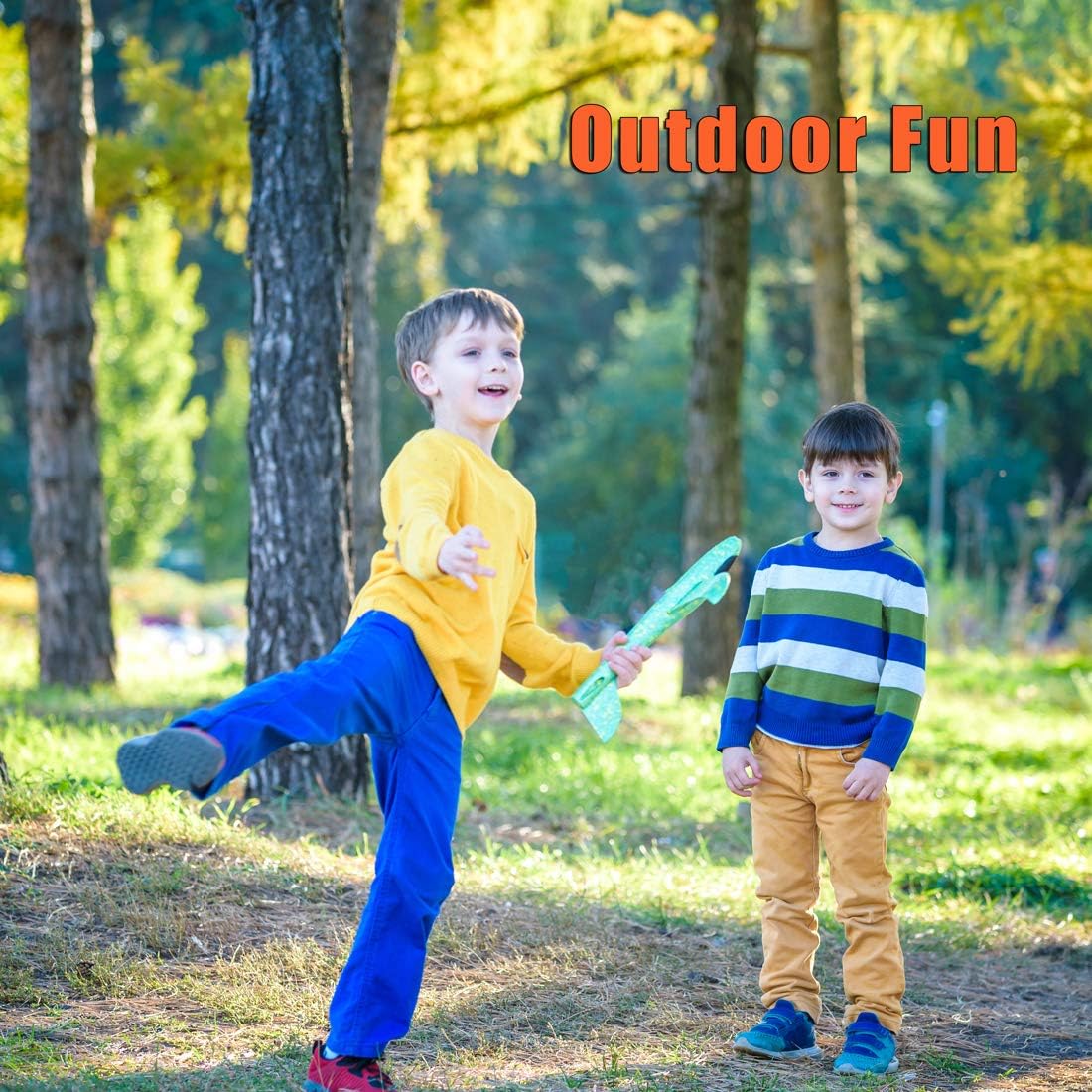 BooTaa 4 Pack Airplane/Flying Toys, 17.5" Large Throwing Foam Plane/Gliders, 2 Flight Mode...