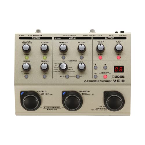 BOSS VE-8 Acoustic Singer | Compact All-In-One Preamp and Effects Solution for Singing... image