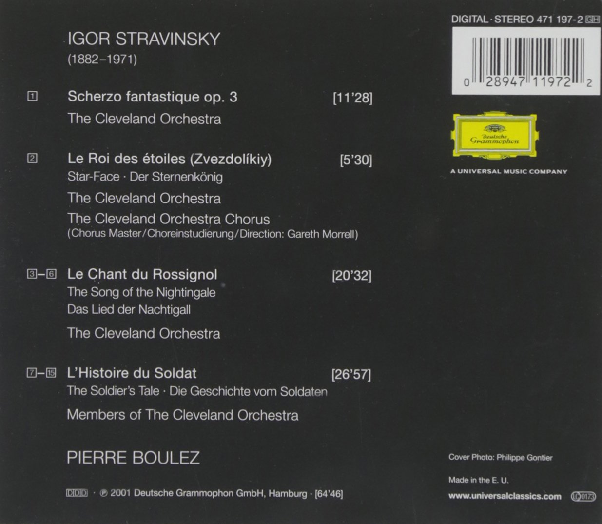 Boulez conducts Stravinsky: Le Chant du Rossignol / The Soldier's Tale / Suite Scherzo... image