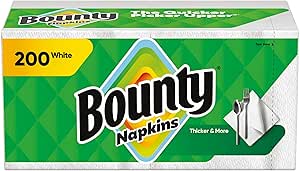 Bounty Paper Napkins, White, 200 Count, Packaging may vary