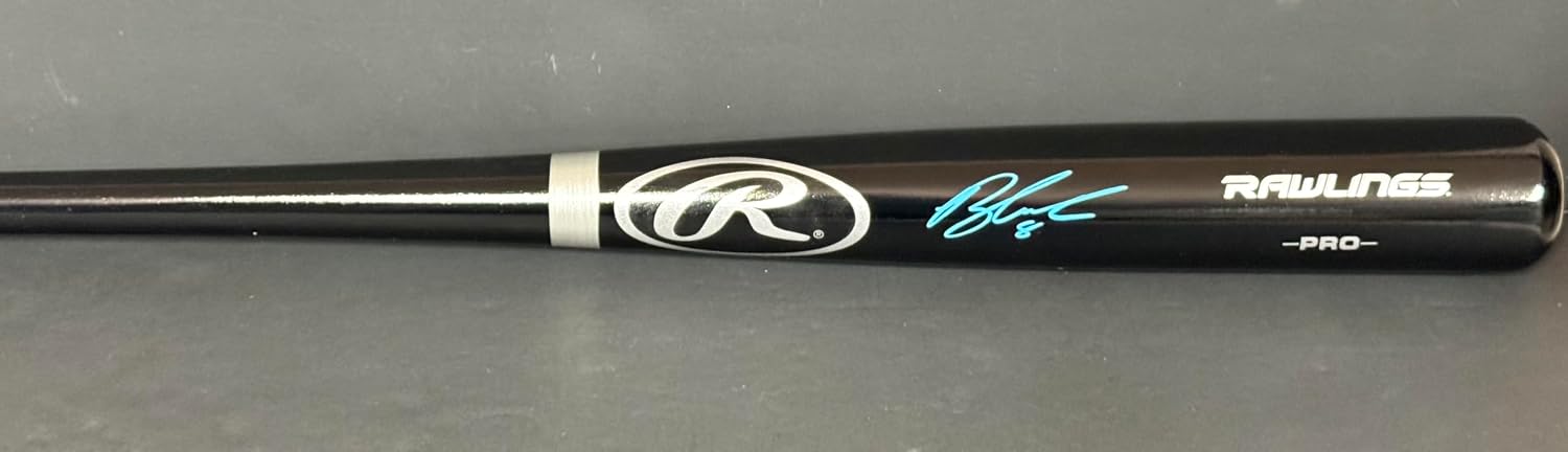 Brandon Lowe Pittsburgh Pirates Autographed Signed Black Baseball Bat BECKETT Witness Hologram