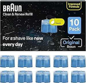 Braun Clean & Renew Refill Cartridges CCR, Replacement Shaver Cleaner Liquid Solution for...
