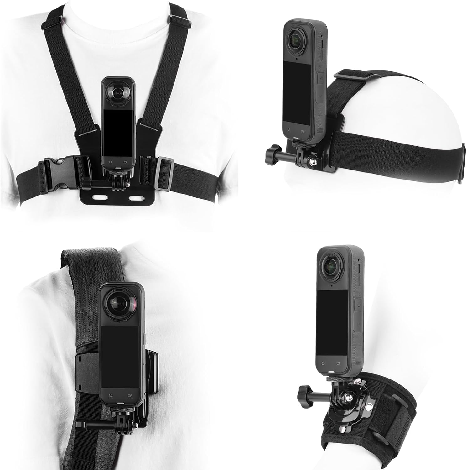BRDRC Accessories Kit for Insta 360 X5 X4 Air, Chest Mount Head Strap Harness Backpack Clip...