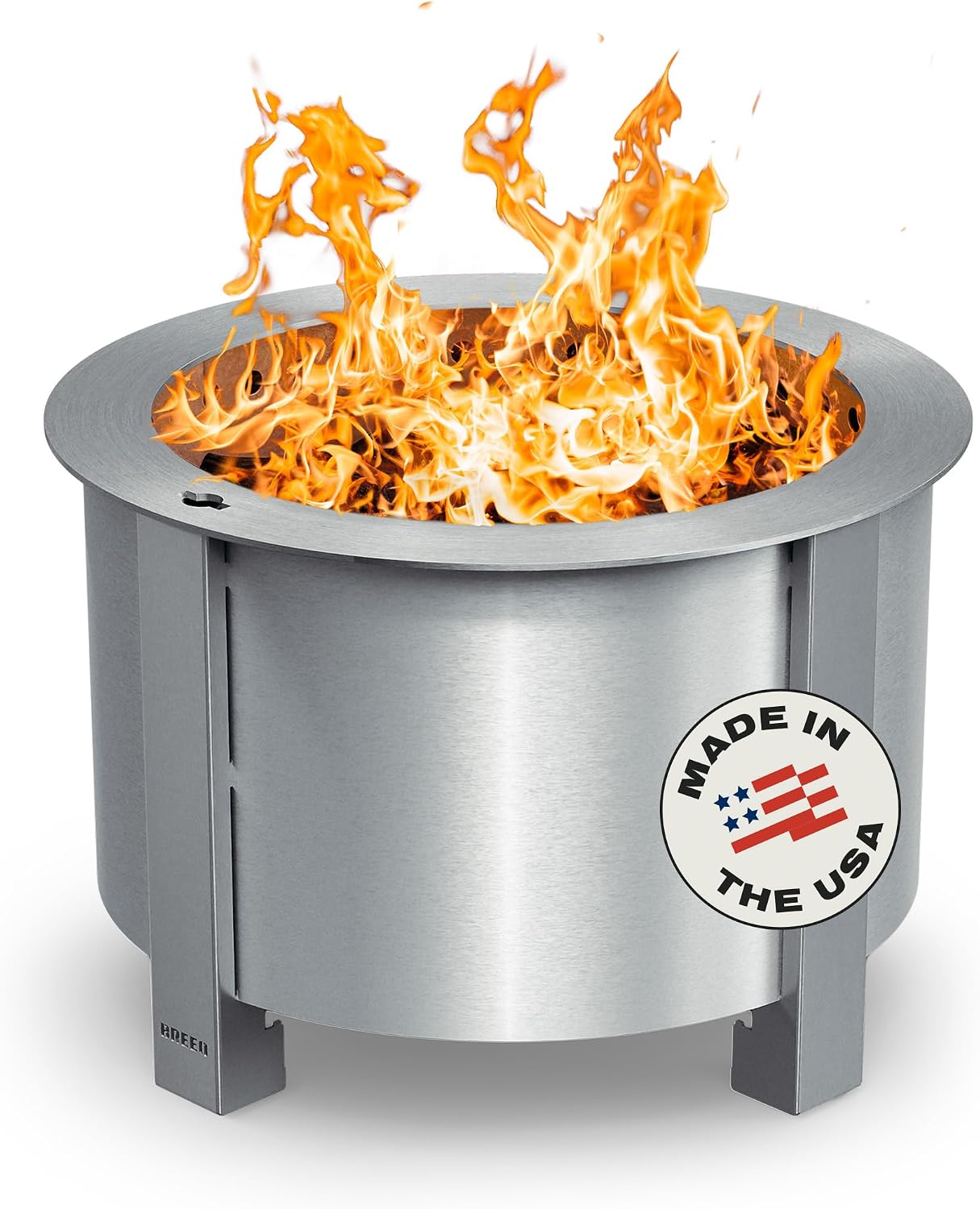 Breeo Smokeless Fire Pit (X Series 19, Stainless Steel) | 22.1 inch Smokeless Firepit for...