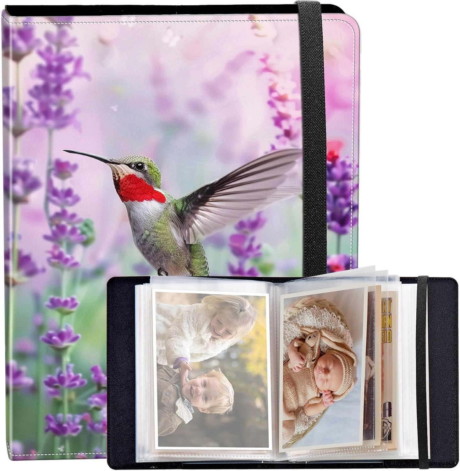 BREIDMKFM Small Photo Album 4x6,120 Photos Capacity PU Leather Cover Cute Baby Wedding Photo...