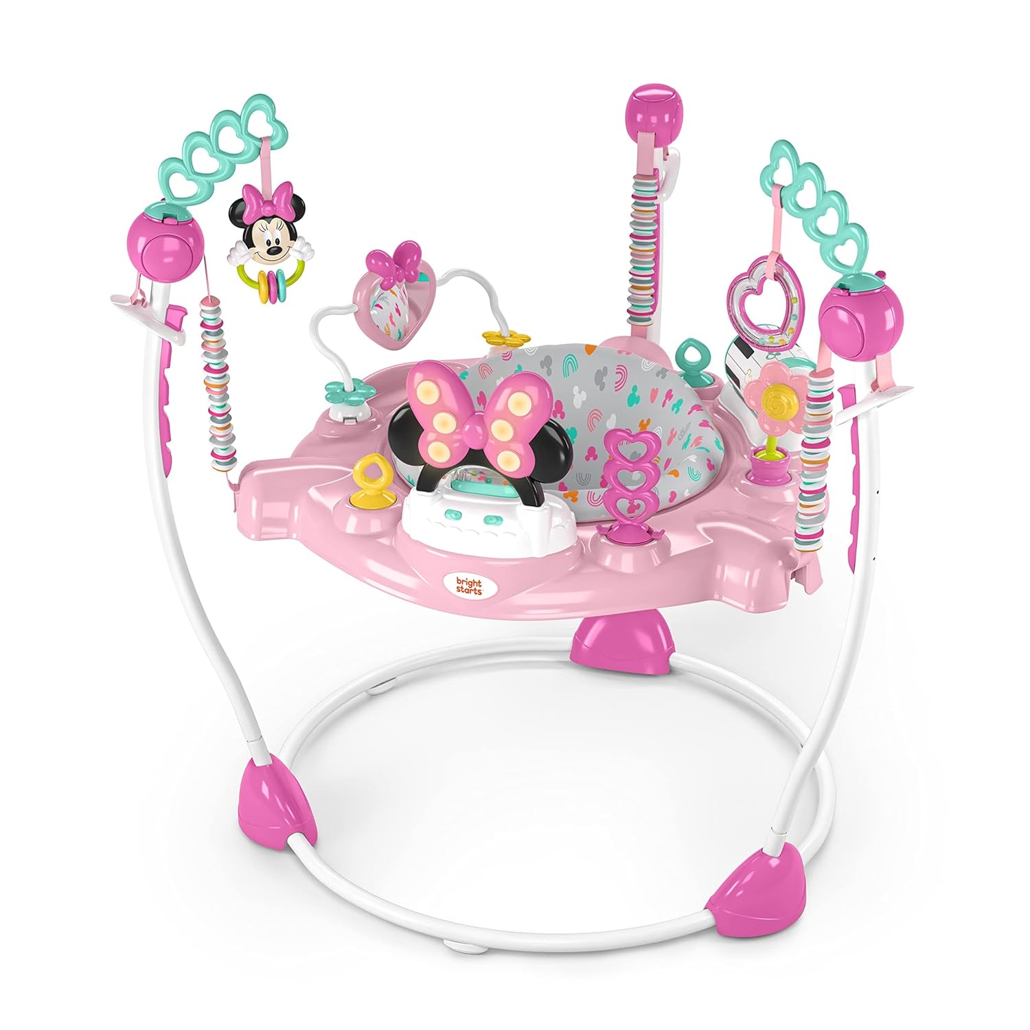 Bright Starts Disney Baby Minnie Mouse Forever Besties Baby Activity Center Jumper with 10...