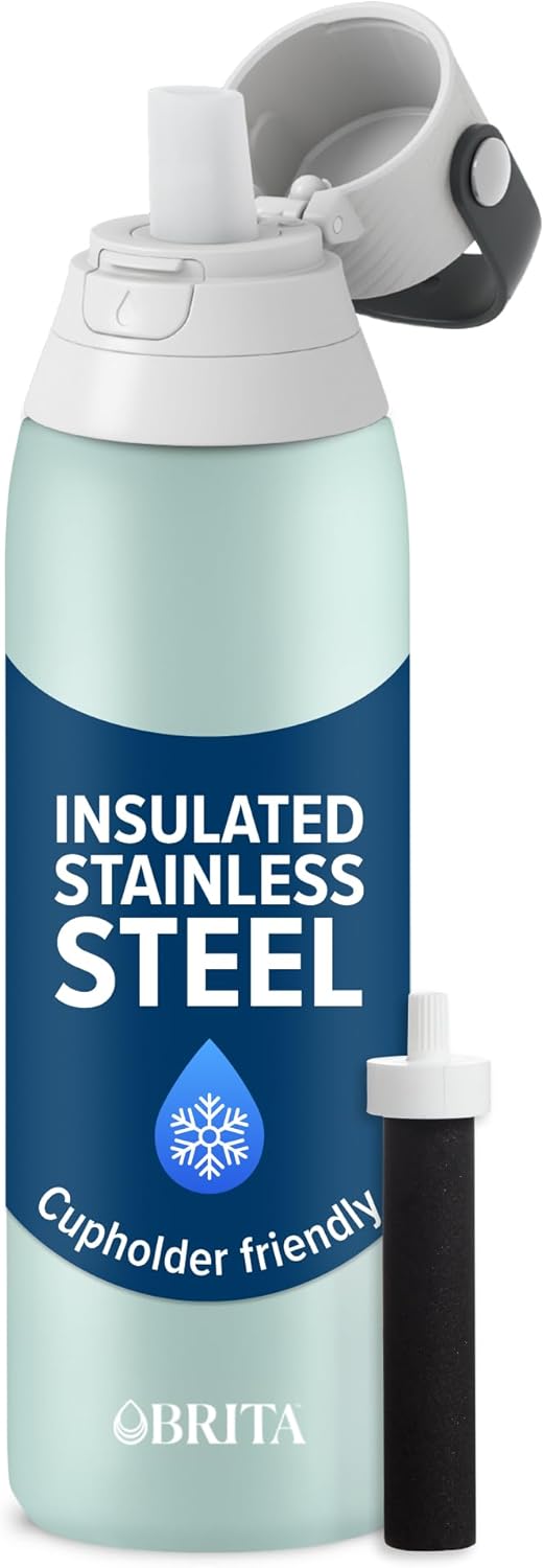Brita Stainless Steel Premium Filtering Water Bottle, BPA-Free, Reusable, Insulated...