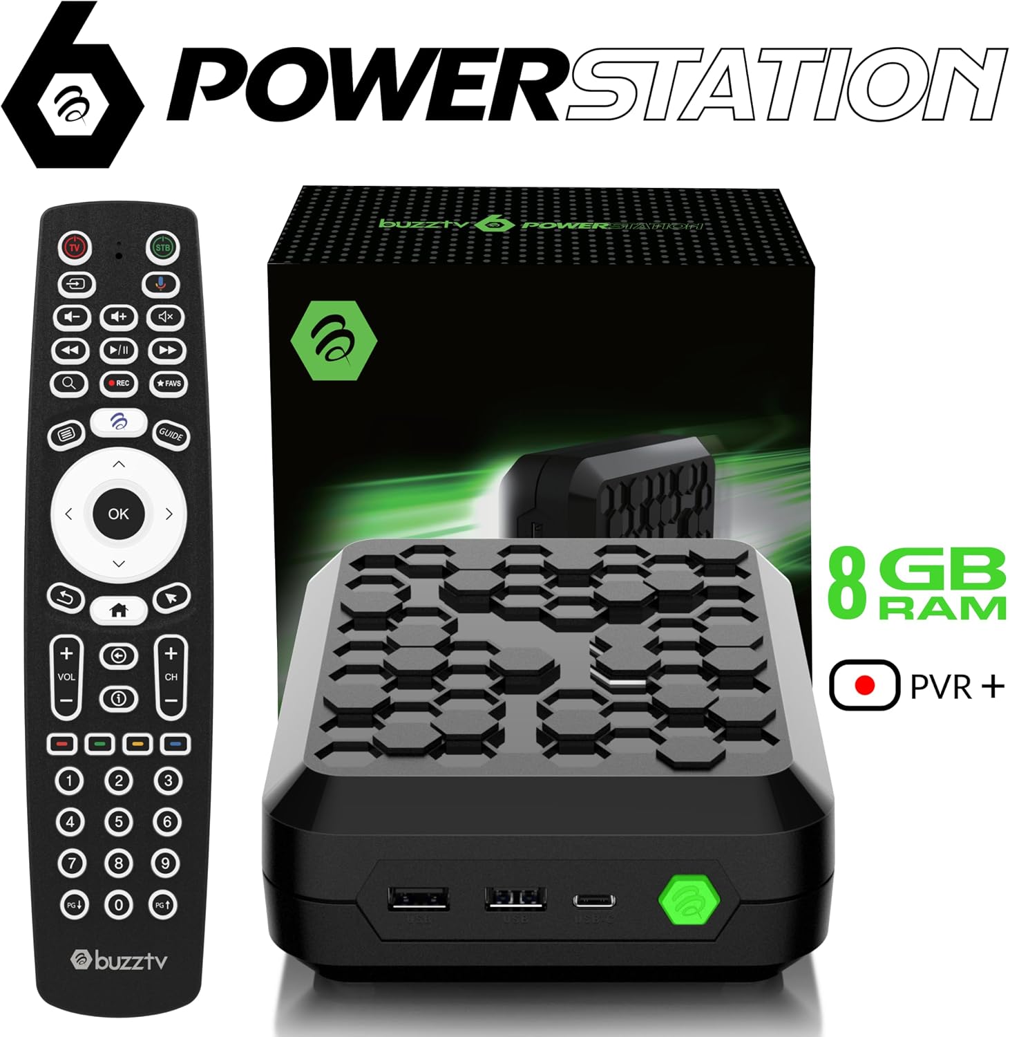 BuzzTV P6 PowerStation Media Hub with 8GB DDR4 RAM, Expandable NVMe Storage, Android 13... image