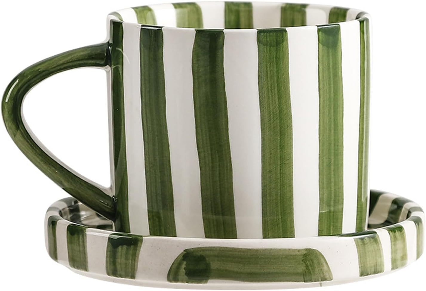 CACXKEP 8 Oz Coffee Mug Large Espresso Cups With Saucer Ceramic Coffee Mugs Porcelain Coffee...