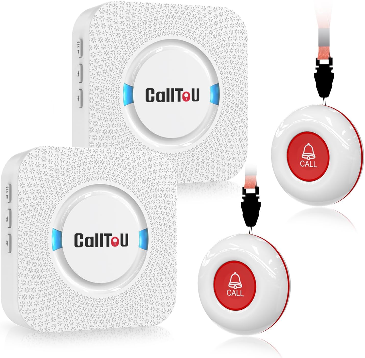CallToU Wireless Caregiver Pager Smart Call System 2 SOS Call Buttons/Transmitters 2...