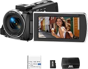 Camcorder Video Camera 4K, 64MP Digital Camera for Vlogging, 18X Digital Zoom YouTube Camera...