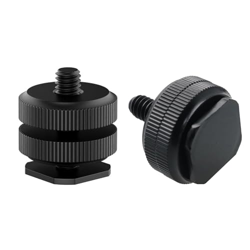 Camera Hot Shoe Mount(2 Pack) to 1/4"-20 Tripod Screw Adapter Flash Shoe Mount for DSLR...