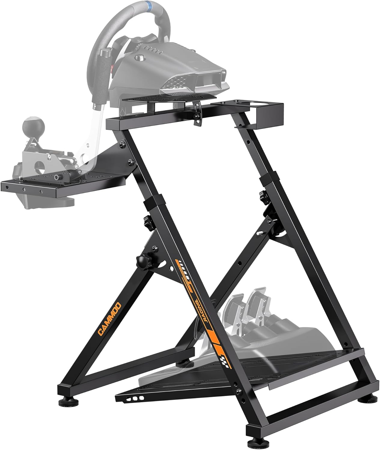 CAMMOO High Compatible Racing Wheel Stand Fits Handbrake, with Cup Holder | 31 Holes Wheel...