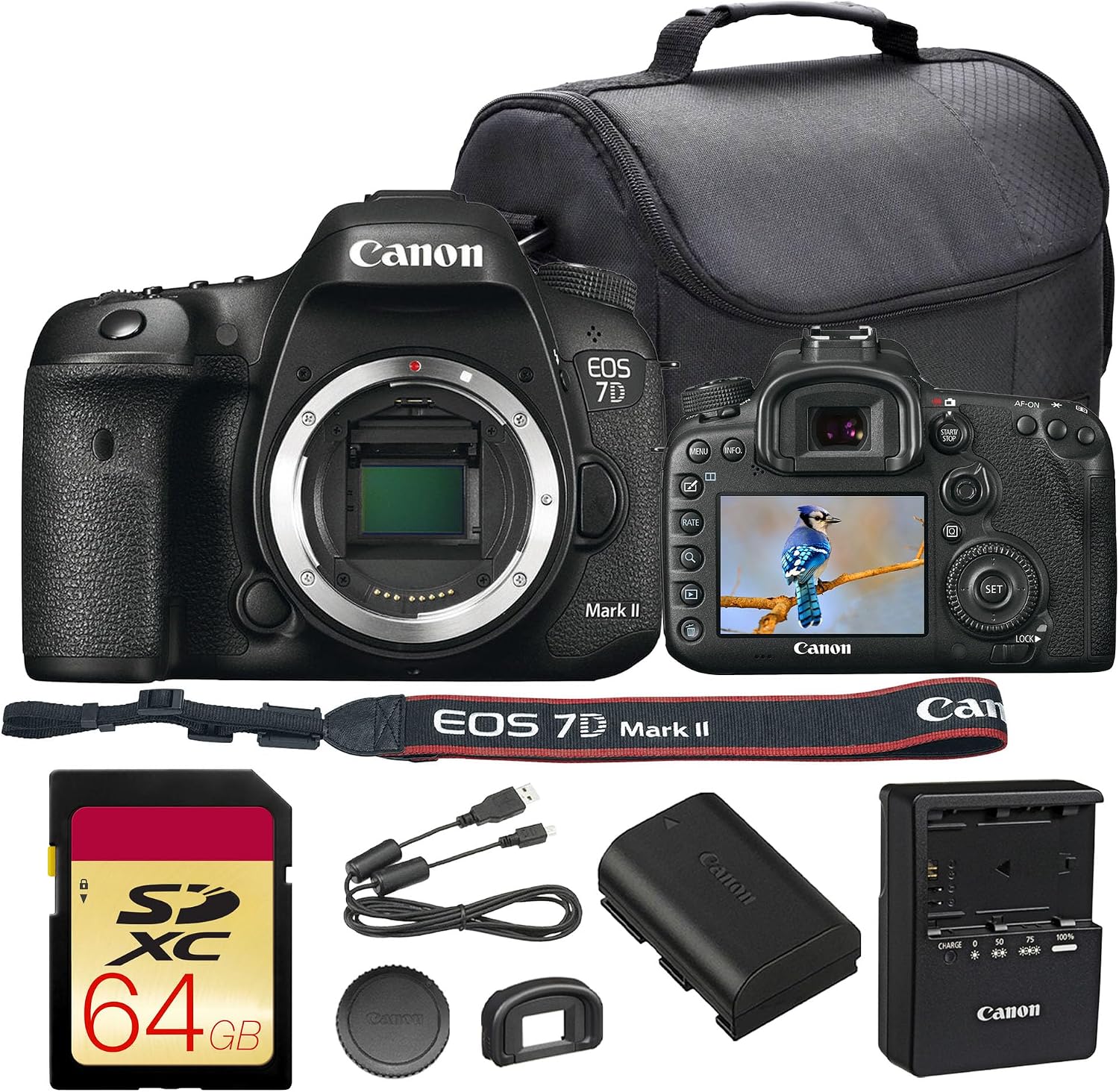 Canon EOS 7D Mark II DSLR Camera Bundle | 20.2MP APS-C Sensor, Dual DIGIC 6, 65-Point All...