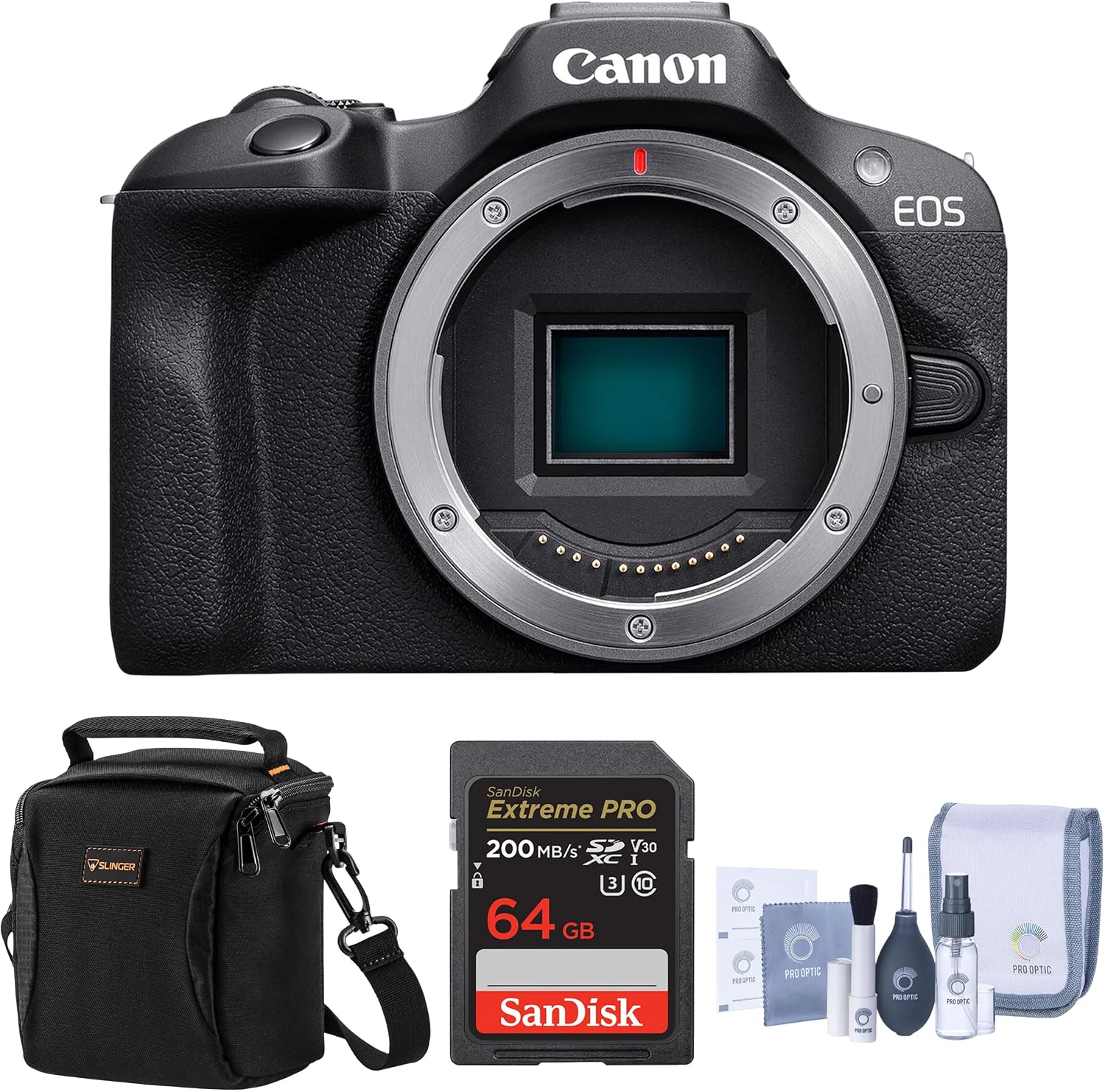 Canon EOS R100 Mirrorless Camera with RF Mount 24.1MP APS-C CMOS DIGIC 8 4K Video Dual Pixel...