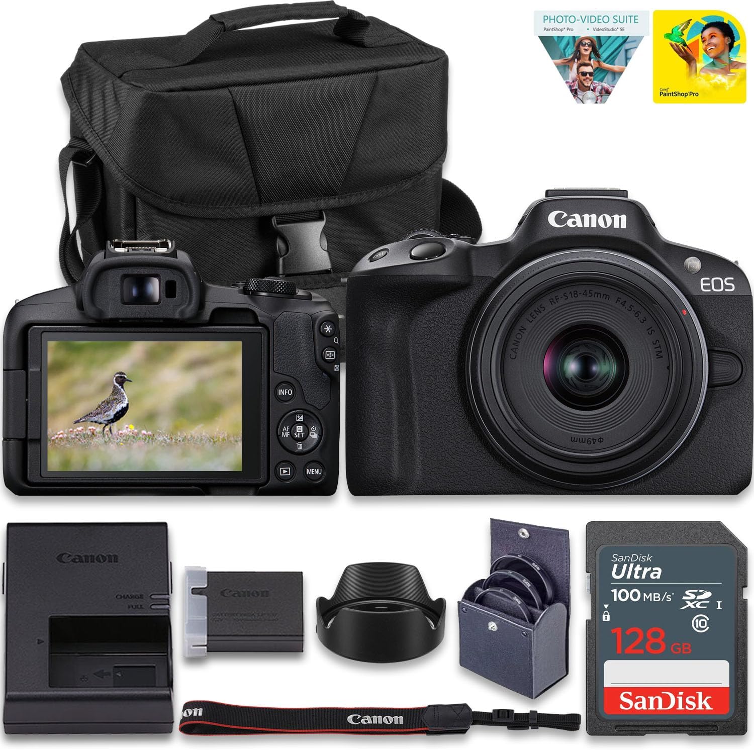 Canon EOS R50 Mirrorless Camera Kit – APS-C RF Camera with 18-45mm Lens, 4K Video, Dual...