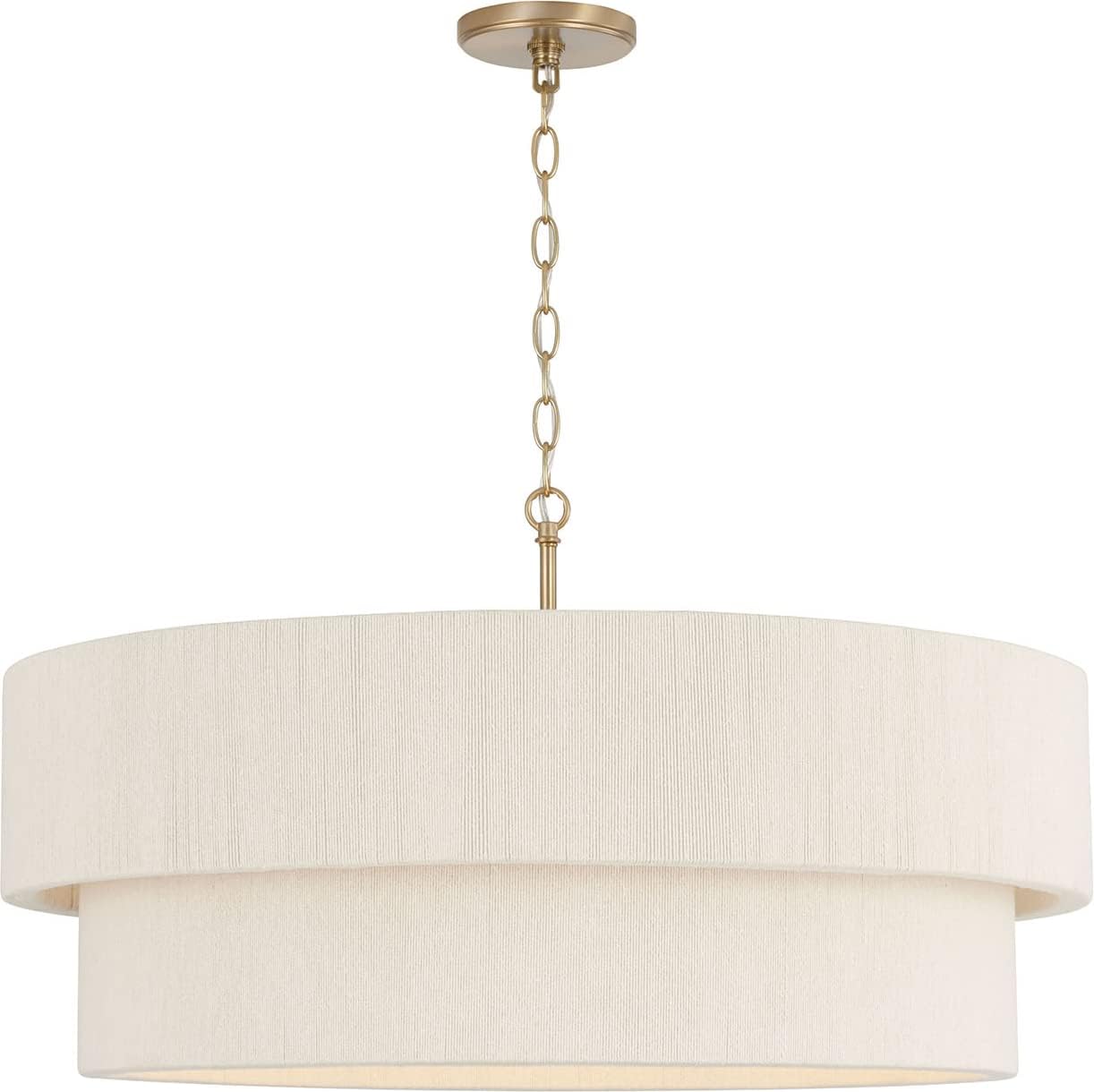 Capital Lighting 349842MA Delaney Modern Hand-Wrapped Rope Drum Pendant Ceiling Light...