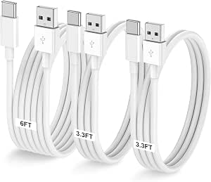 Car Carplay Cable for iPhone 17 16 15 Pro Plus Pro Max Air，3-Pack [3.3FT+3.3FT+6FT] USB A...