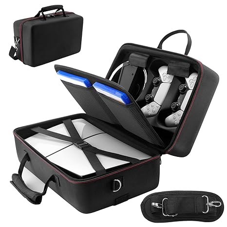 Carrying Case Compatible with PS5 SLIM 2023, Hard Shell Travel Case Protective Bag for Play...
