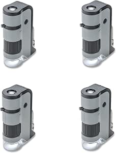 Carson MicroFlip 100x-250x LED and UV Lighted Pocket Microscope with Flip Down Slide Base...