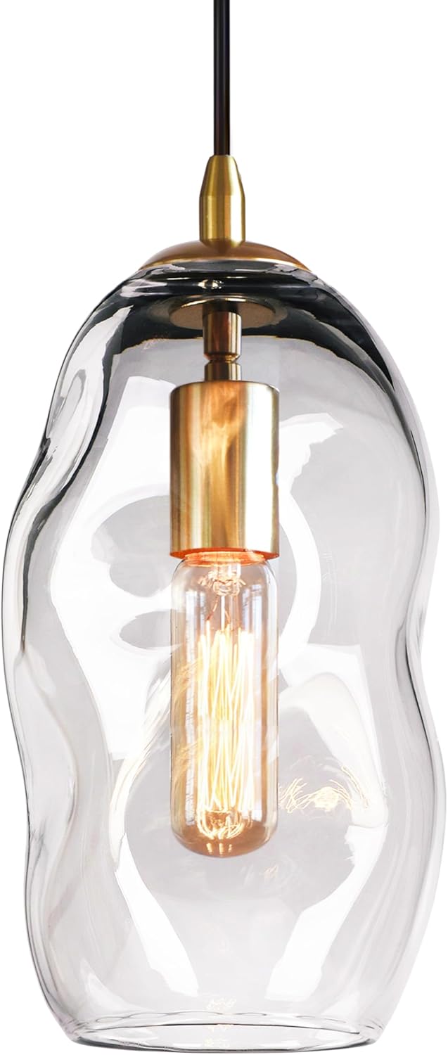 CASAMOTION Modern Pendant Lights Kitchen Island Large Gold Hanging Light Fixtures for Dining...