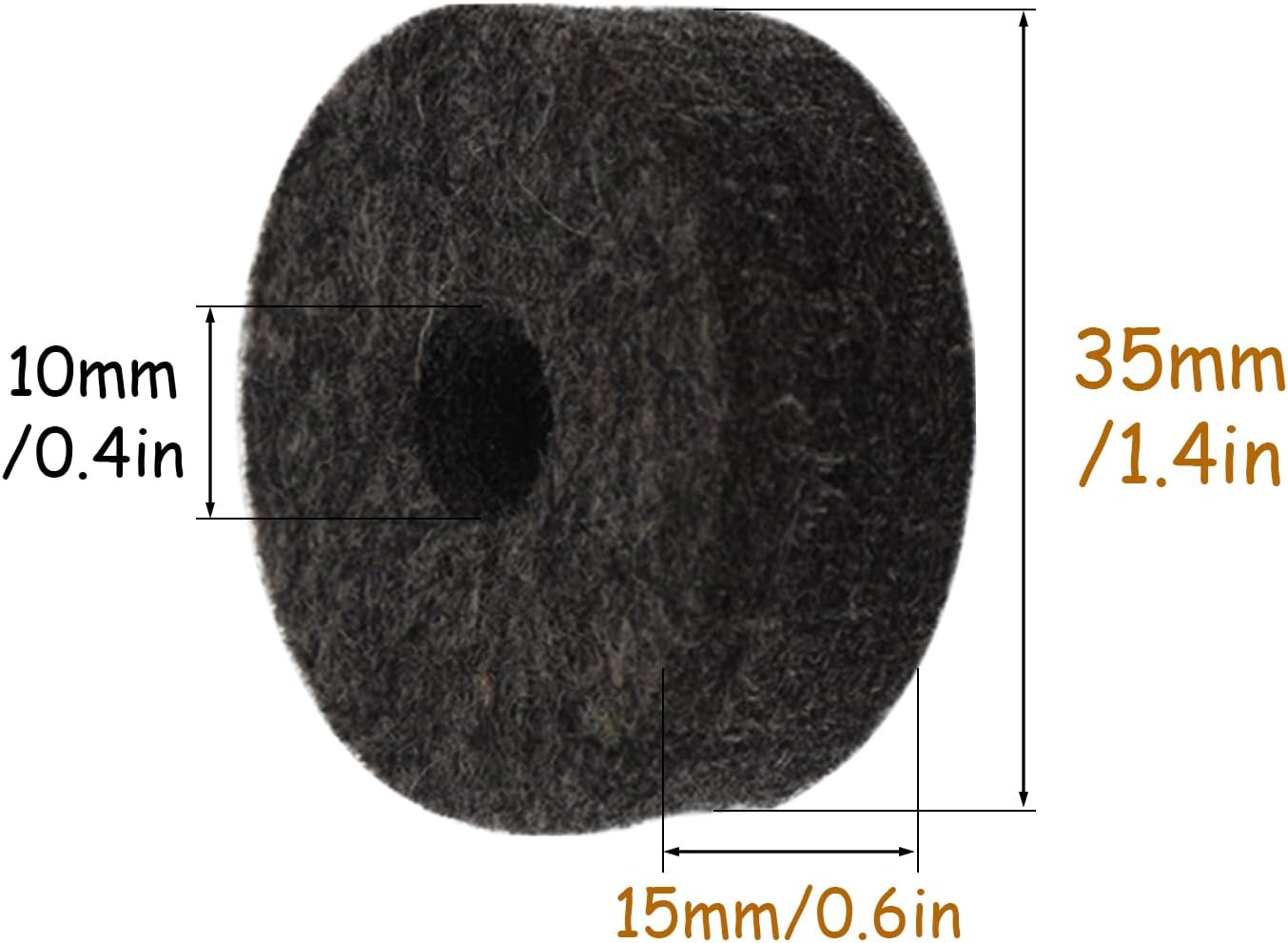 CashBeat Cymbal Stand Felt Washers, Black Drum Felt Pads Replacement Black | Cymbal felt... image