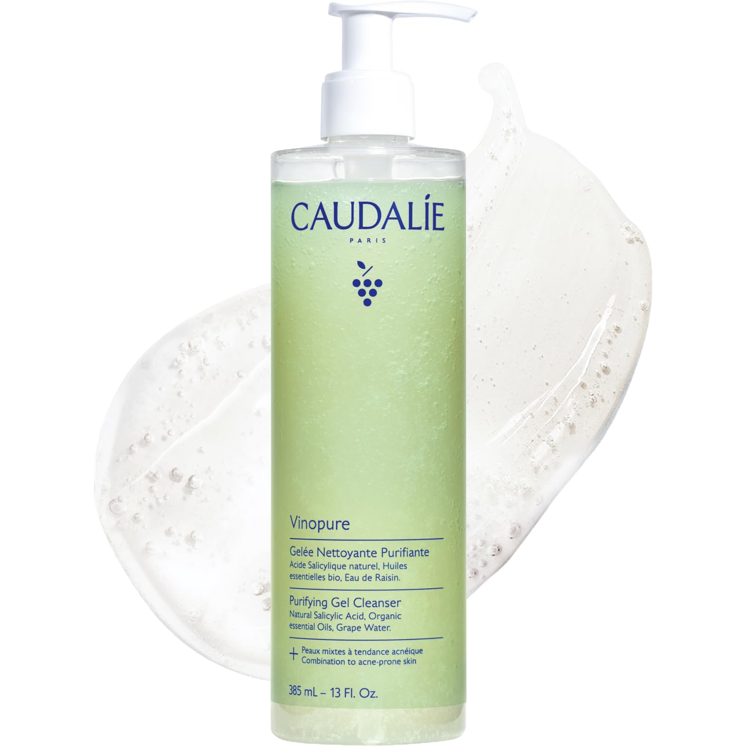 Caudalie Vinopure Salicylic Acid Cleanser, Pore Purifying Gel Cleanser