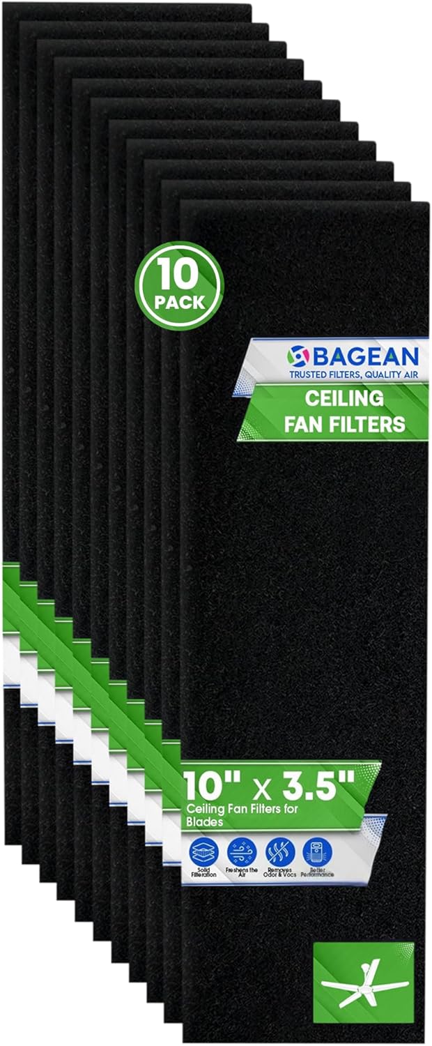 Ceiling Fan Filters for Blades - Coconut Shell Activated Carbon Unscented Dust Catcher...