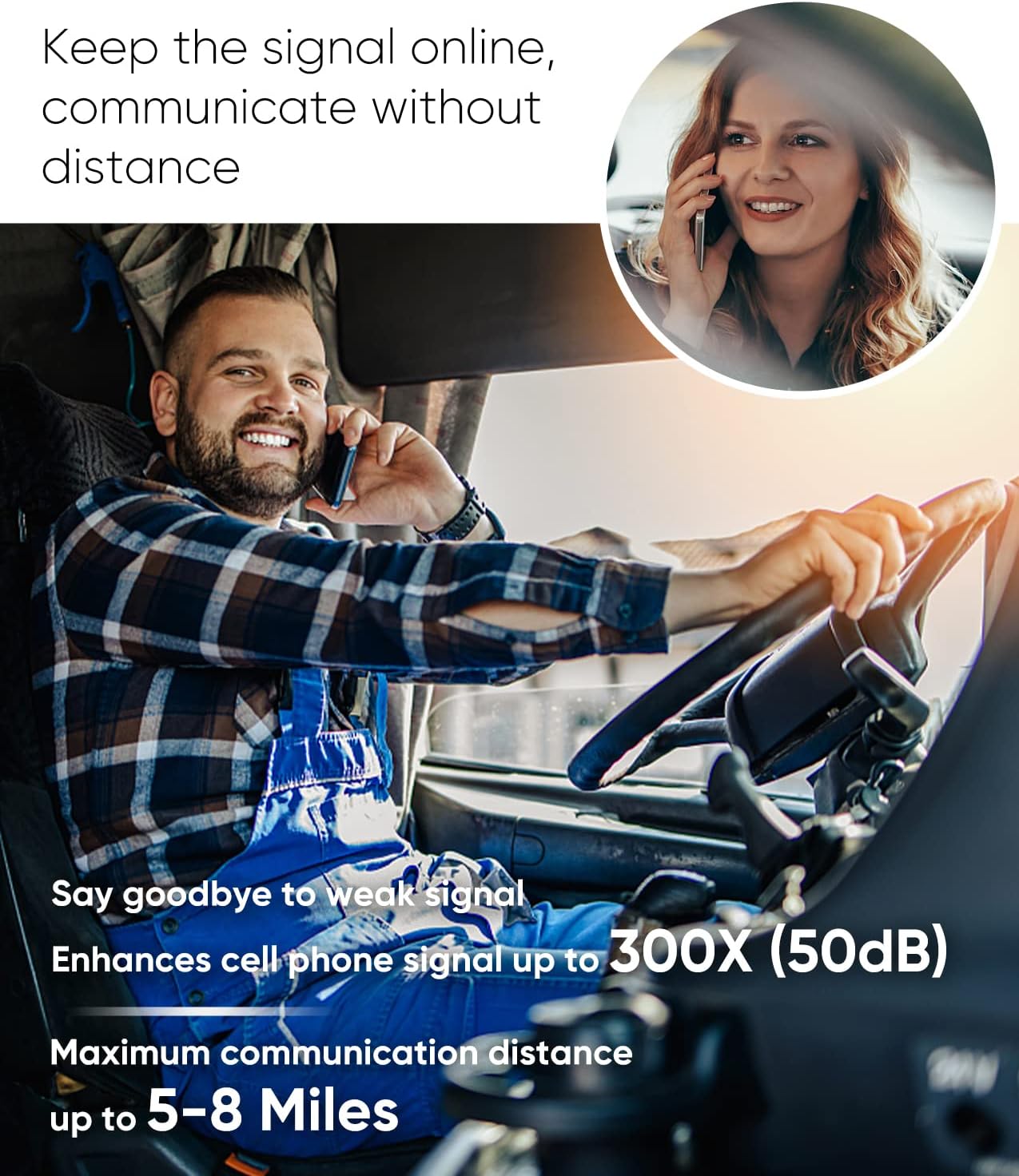 Cell Phone Booster for Truck RV Vehicle, Cell Phone Signal Booster Compatible with All U.S.... image