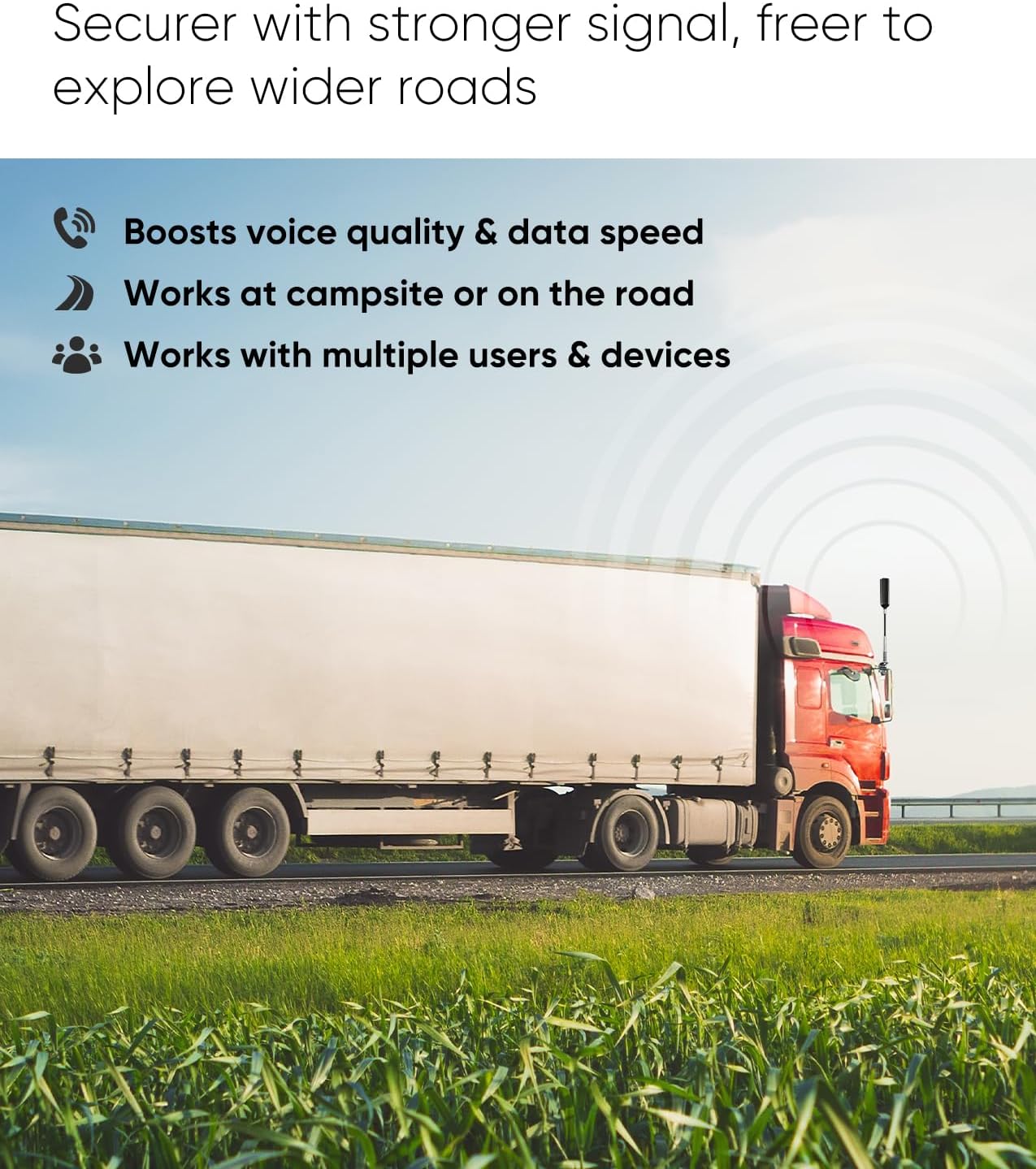 Cell Phone Booster for Truck RV Vehicle, Cell Phone Signal Booster Compatible with All U.S.... image
