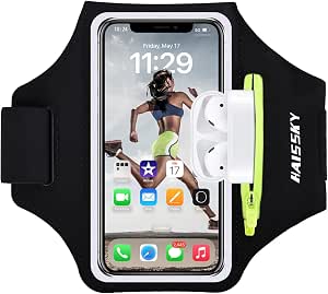 Cell Phone Running Armband with Zipper Pocket Armband Case Running Holder for iPhone 16 Pro...