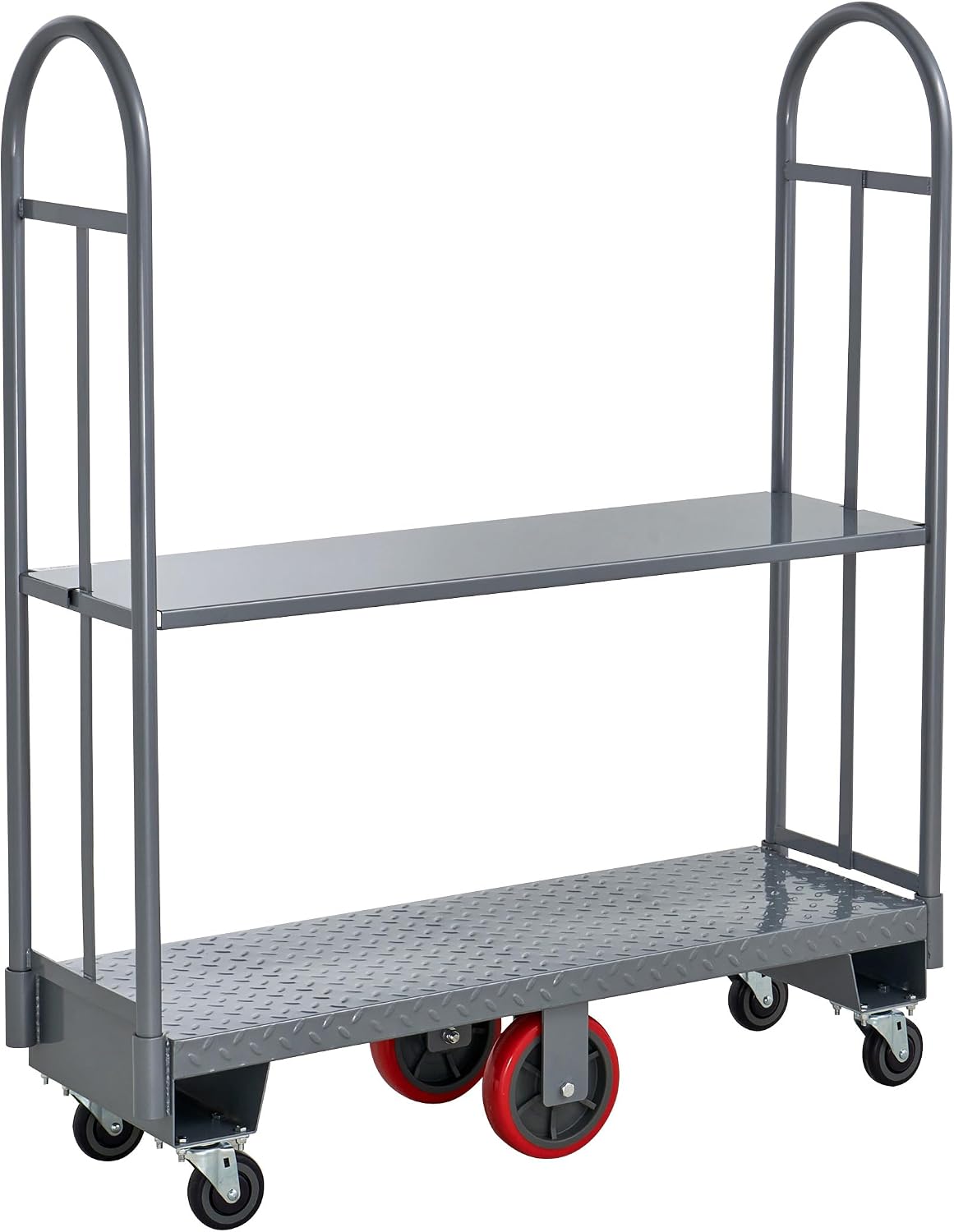 CenPro Commercial Utility Cart, 16" x 48" Heavy-Duty U-Boat Cart with Removable Shelf, 2000...