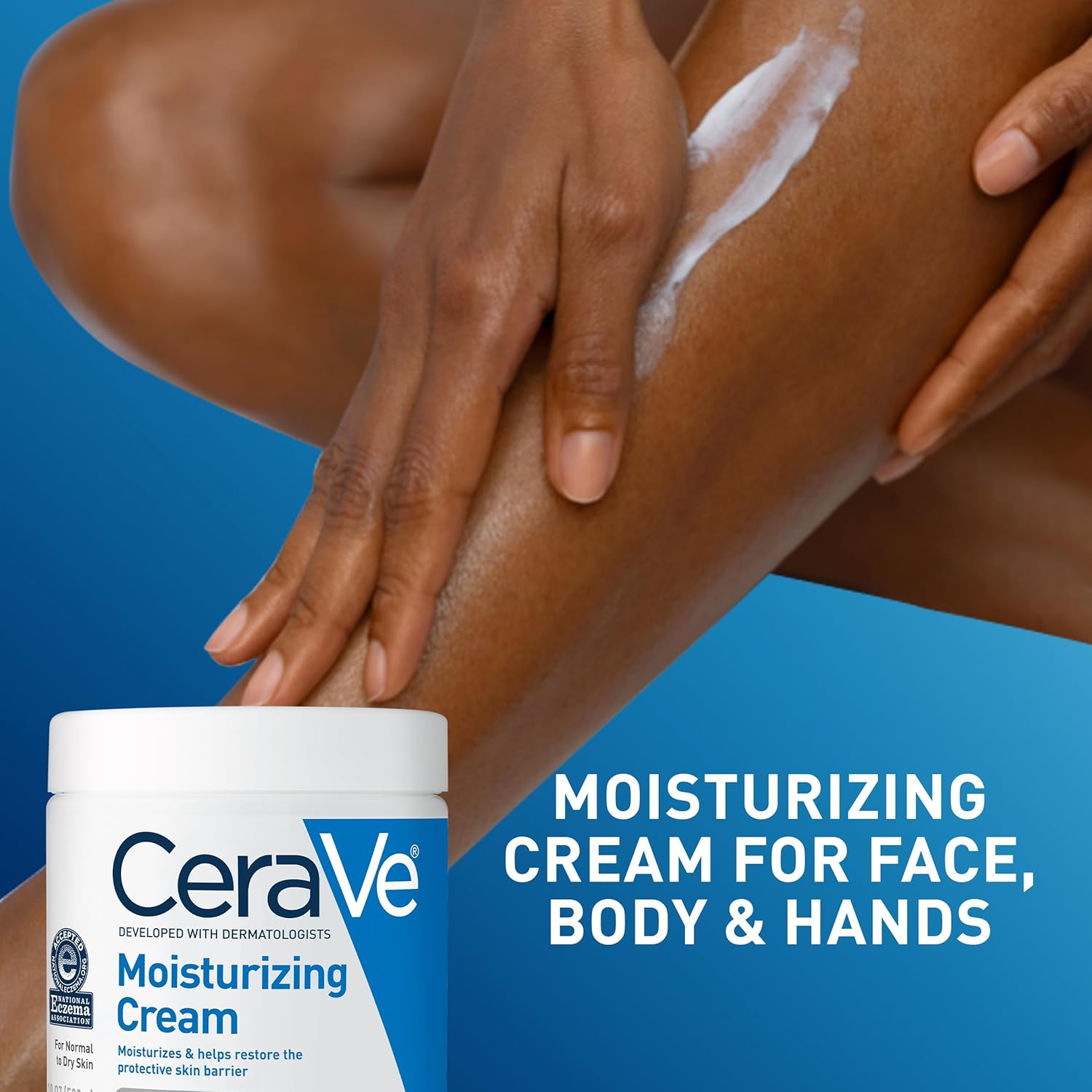 CeraVe Moisturizing Cream, Body and Face Moisturizer for Dry Skin, Body Cream with... image