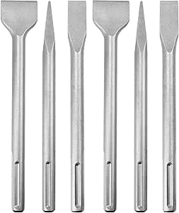 CertBuy 6-Piece SDS Max Concrete Drill Bit Set - Rotary Hammer Bits Including Point, Flat... image