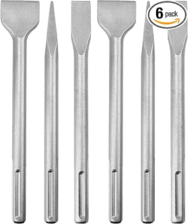 CertBuy 6-Piece SDS Max Concrete Drill Bit Set - Rotary Hammer Bits Including Point, Flat... image