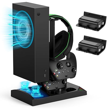 Charger Stand with Cooling Fan for Xbox Series S Console and Controller,Vertical Dual...