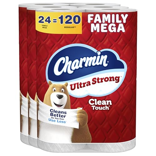 Charmin Ultra Strong Clean Touch Toilet Paper, 24 Family Mega Rolls = 120 Regular Rolls image