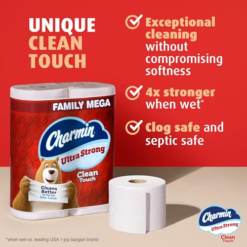Charmin Ultra Strong Clean Touch Toilet Paper, 24 Family Mega Rolls = 120 Regular Rolls image