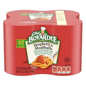Chef Boyardee Spaghetti and Meatballs, 14.5 Oz Cans, Pack of 4
