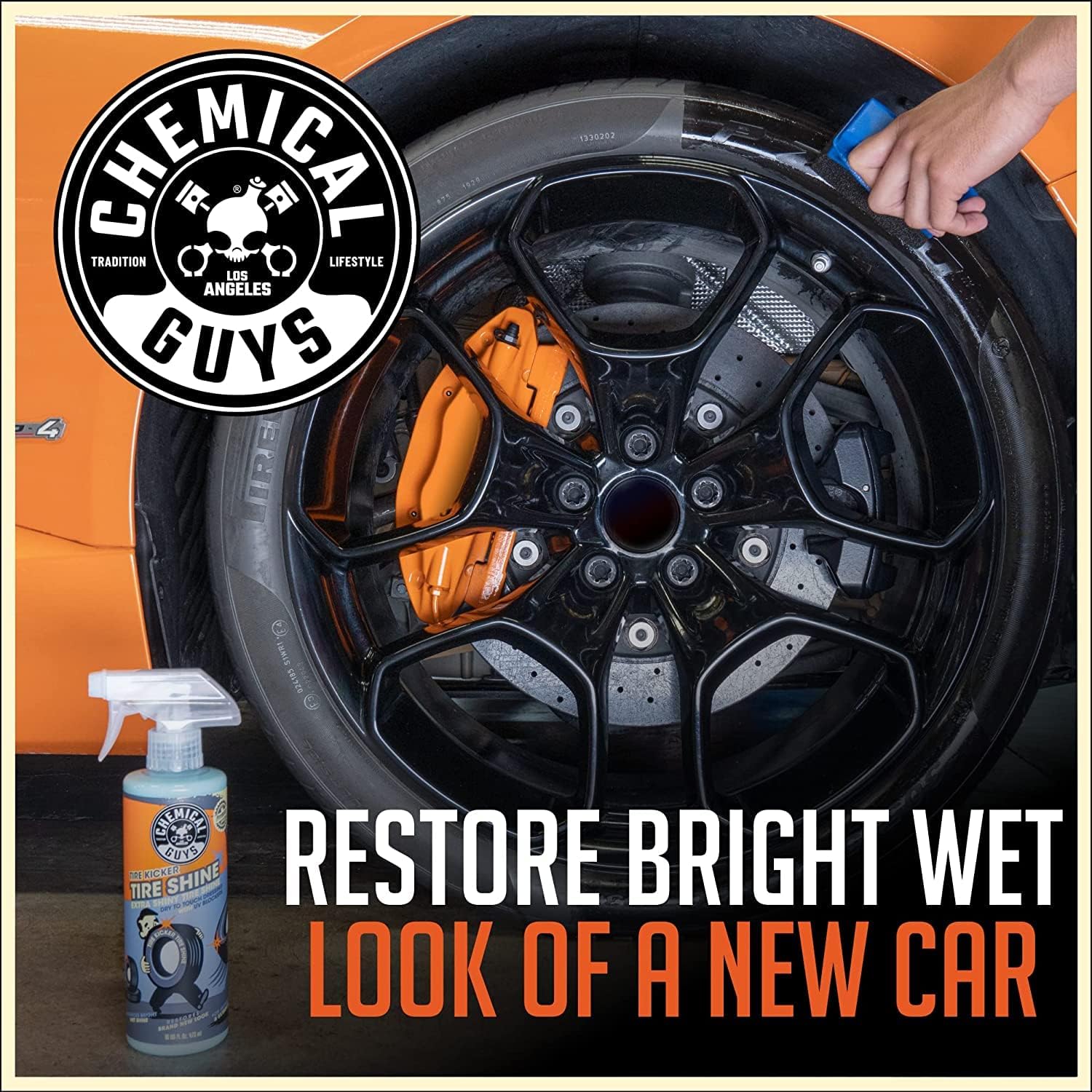 Chemical Guys Tire Kicker Extra Glossy Tire Shine Spray, 16 fl oz | Includes foam... image