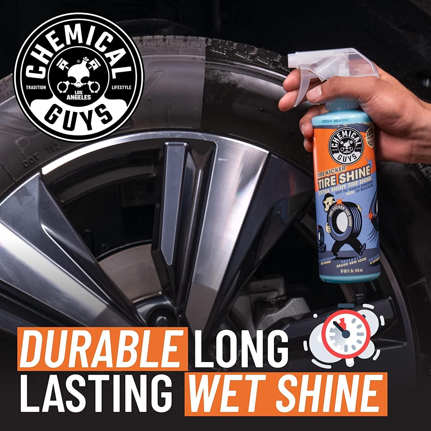 Chemical Guys Tire Kicker Extra Glossy Tire Shine Spray, 16 fl oz | Includes foam... image