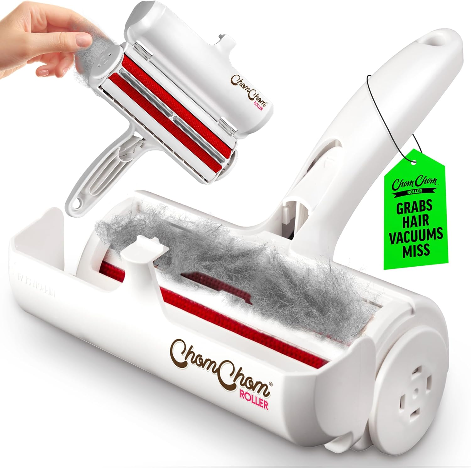ChomChom Roller Pet Hair Remover – Original Size Reusable Lint Roller for Cat & Dog Hair...