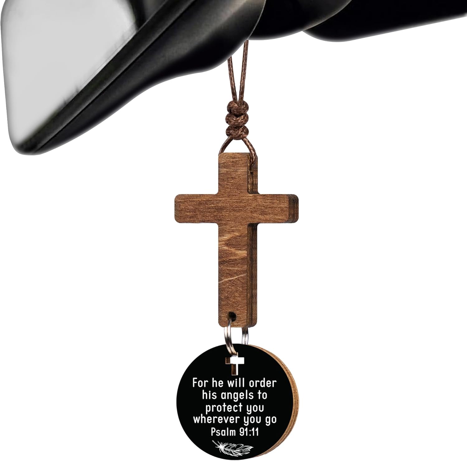 Christian Gifts for Men - Daily Bible Verse Cross for Car Mirror Hanging - Rear View Mirror...