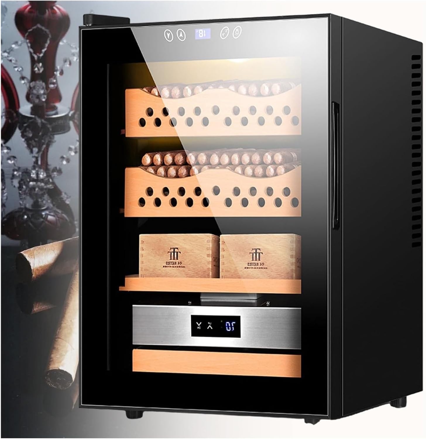 Cigar Humidor, Electric Cigar Humidor with Temperature Adjustment Function Constant Cabinet...