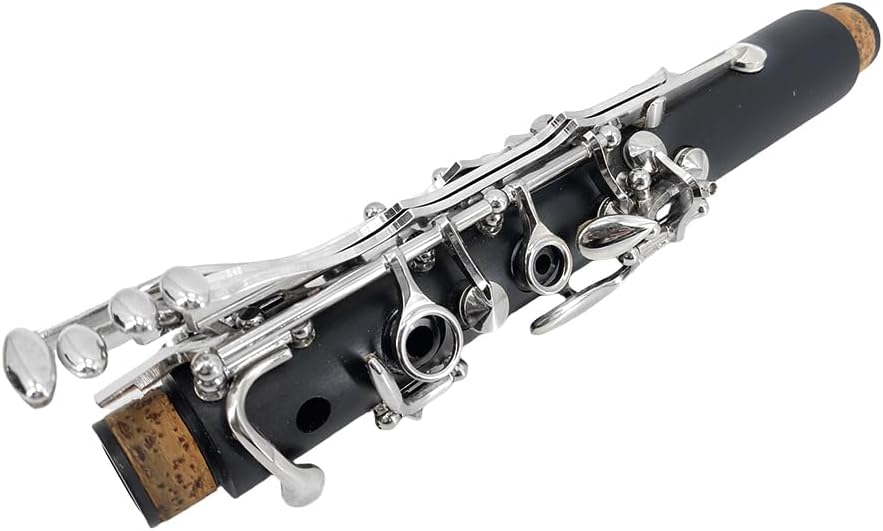 Clarinet A Flat Nickel Plated, Ebonite Clarinet with Hard Case & Cleaning Kit – Beginner... image