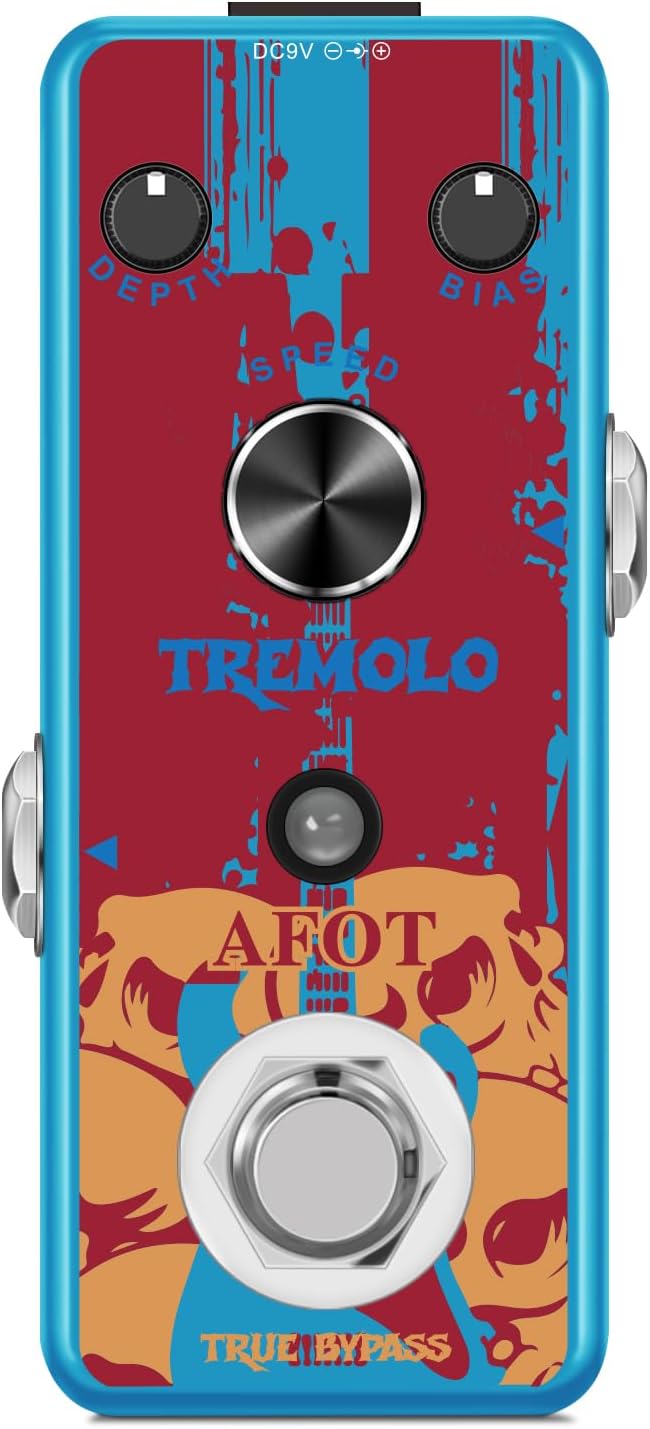 Classic Tremolo Guitar Effects Pedal for Electric Guitar and Bass - Analog Photoelectric...